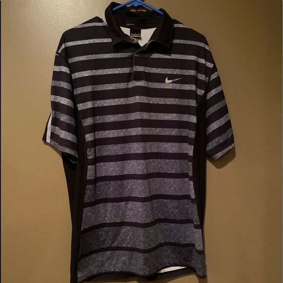 Nike Tiger Woods Striped Golf Polo - Picture 2 of 12